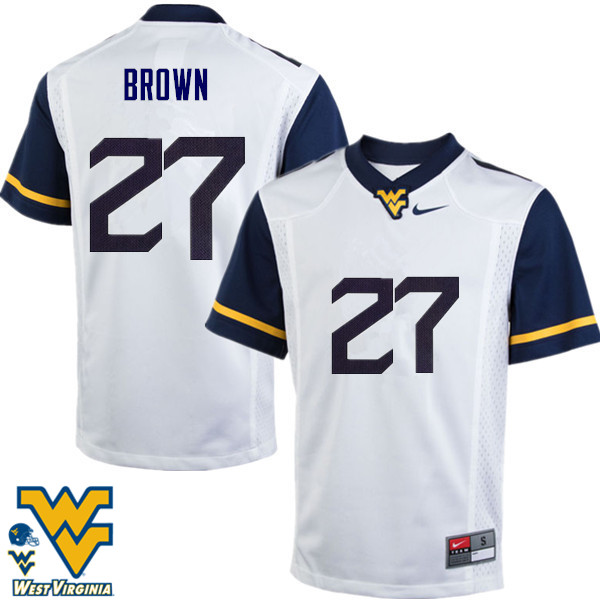 NCAA Men's E.J. Brown West Virginia Mountaineers White #27 Nike Stitched Football College Authentic Jersey CD23S10IC